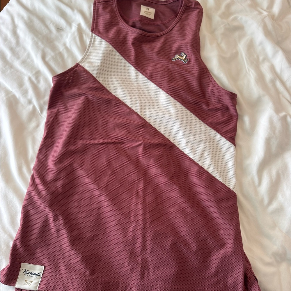 Maroon and White Tank Top